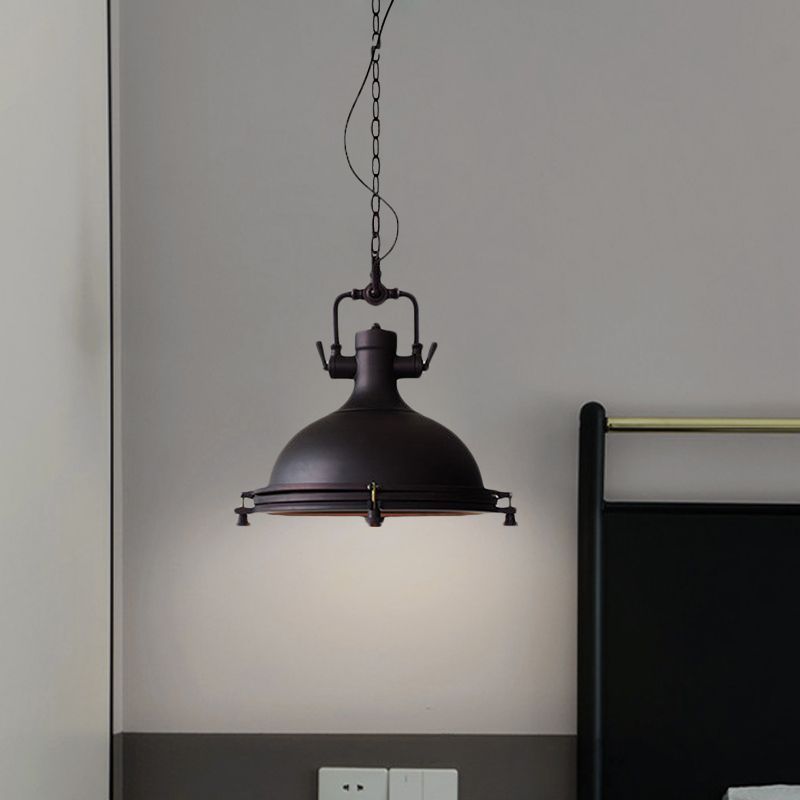 Metal Alessio pendant light in bedroom setting