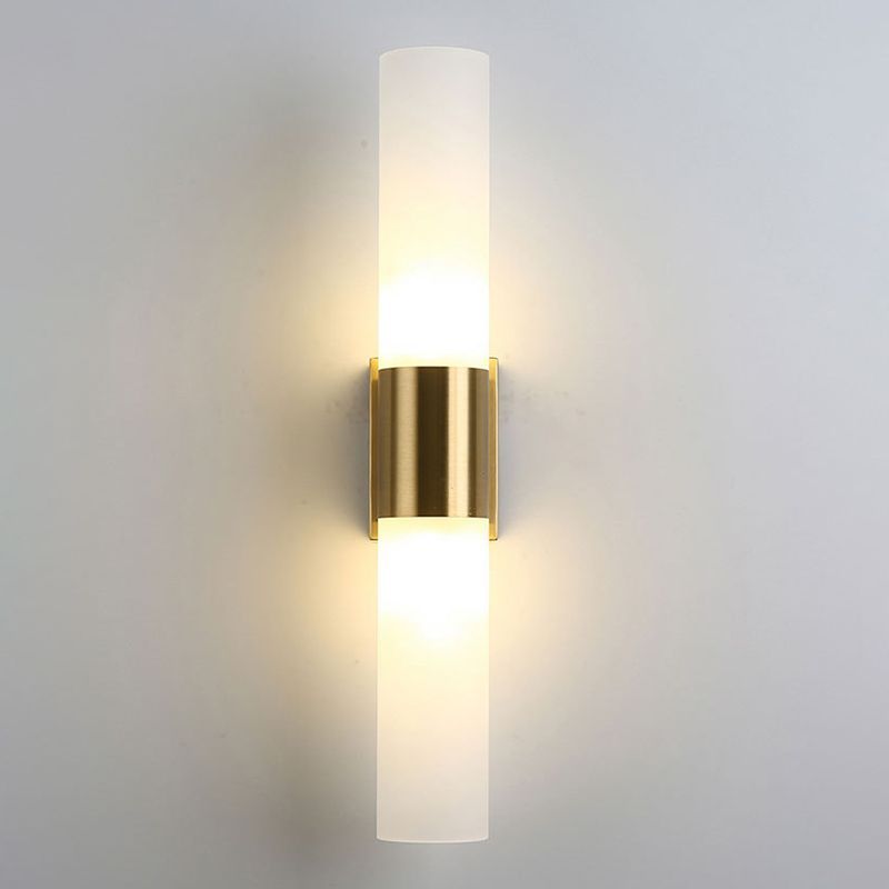 Leigh Modern Gold Wall Sconce with Frosted Glass