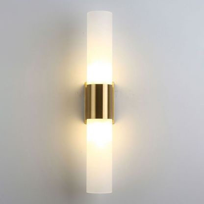Leigh Modern Gold Wall Sconce with Frosted Glass
