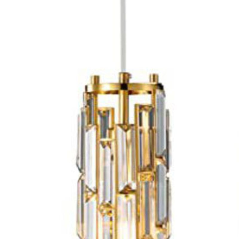 Gold and Crystal Cluster Pendant Light