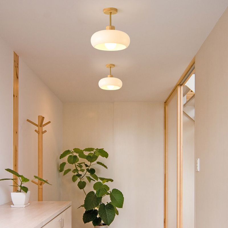 Hallway with Hailie Flush Mount Ceiling Lights