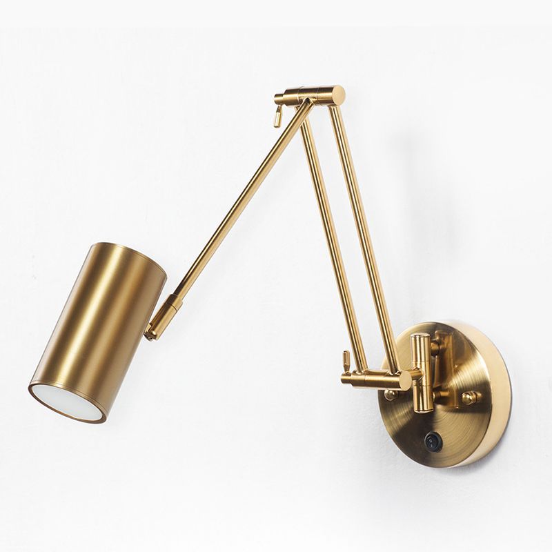 Freja brass wall lamp adjustable pole
