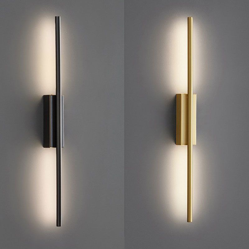 Edge Modern Linear Metal&Acrylic Bedroom Wall Lamp Brass