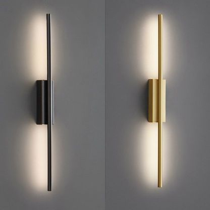 Edge Modern Linear Metal&Acrylic Bedroom Wall Lamp Brass