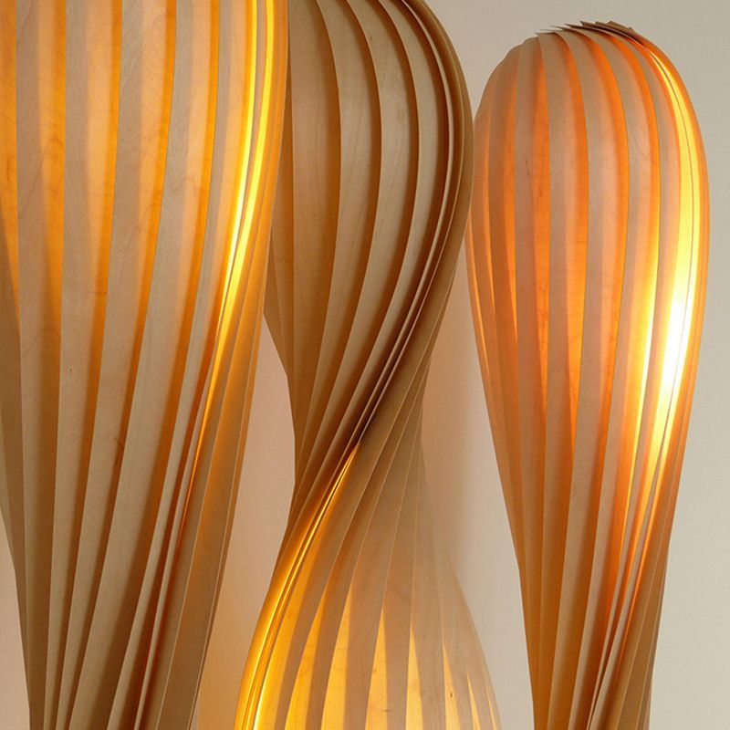 Ozawa Twisted Wood Floor Lamps with Warm Lighting