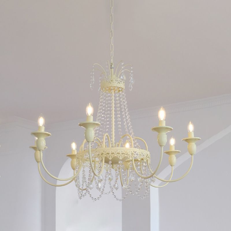White Silva Crystal Pendant Light
