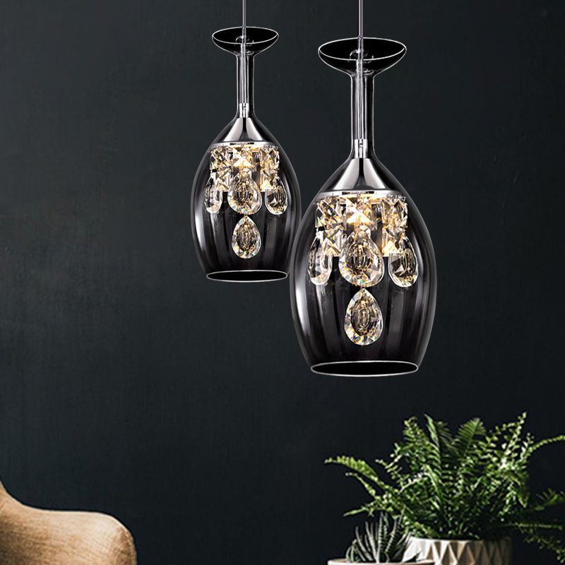 Kristy pendant lights, wine glass design with crystal details