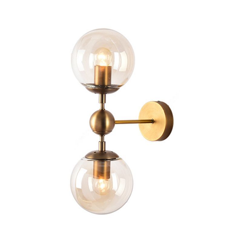 Gold Valentina Globe Glass Wall Light - Bedroom Lighting