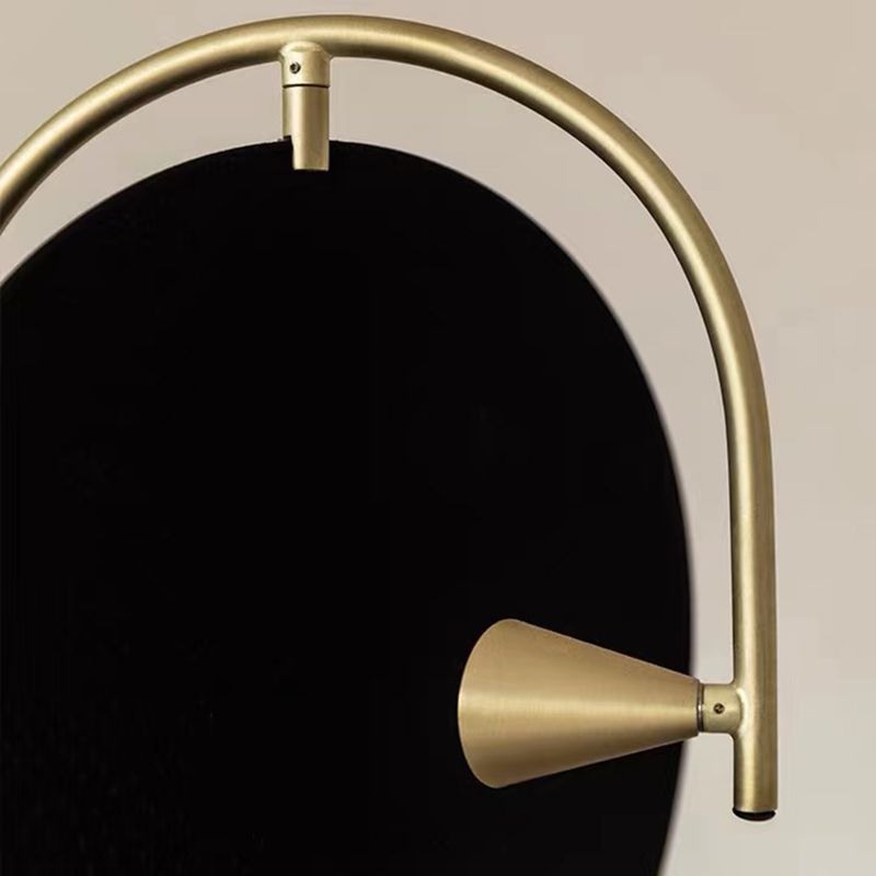 Salgado Floor Lamp - Gold Metal and Black Shade