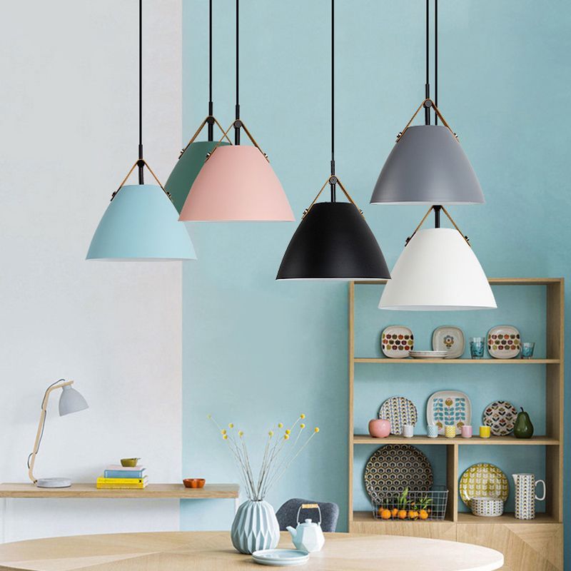 Assorted Color Morandi Pendant Lights in Dining Room