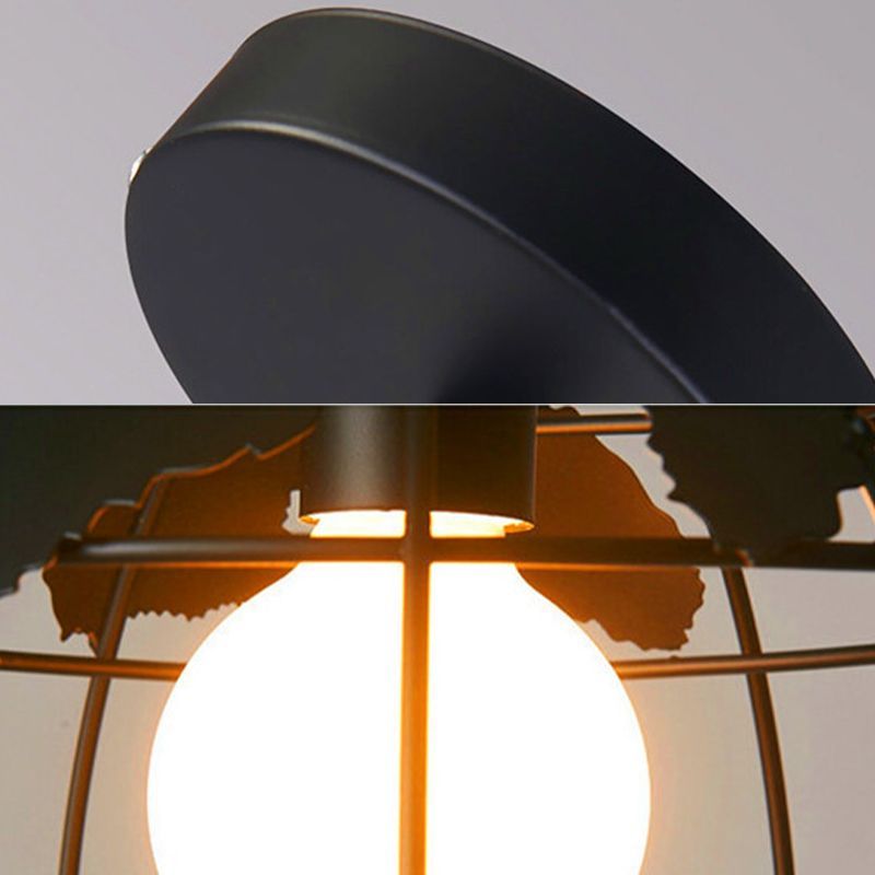 Black Alessio Globe Pendant Light - Close Up Detail