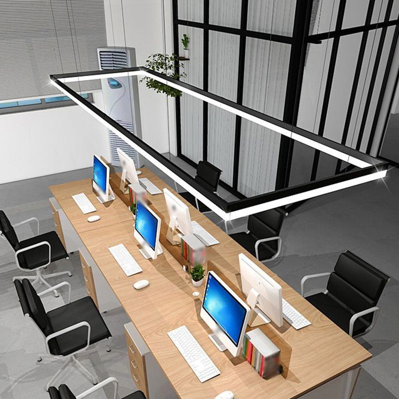 Edge linear pendant light in modern office setting