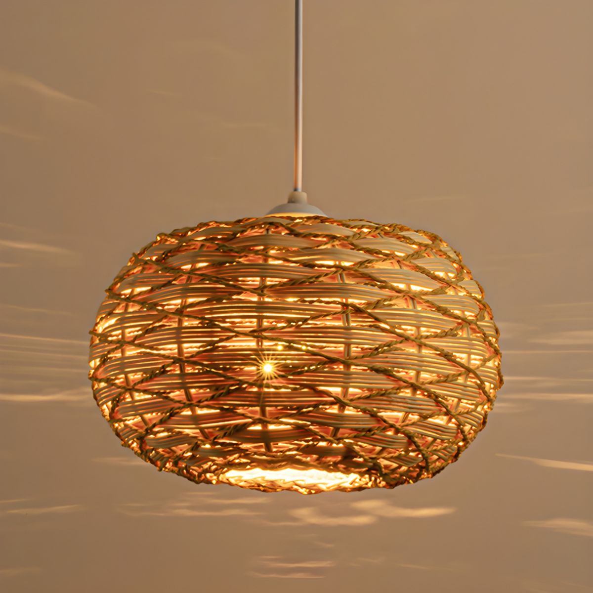 Rattan pendant light - Boho style lighting