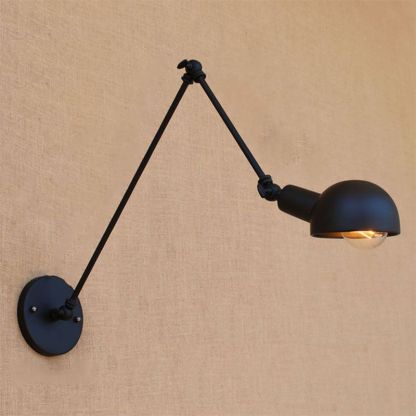 Brady minimalist black metal adjustable wall lamp