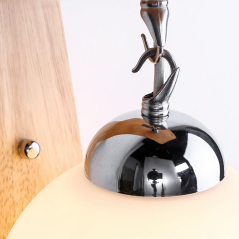 Ozawa Nordic Wall Light - Detail of metal hook and wooden board