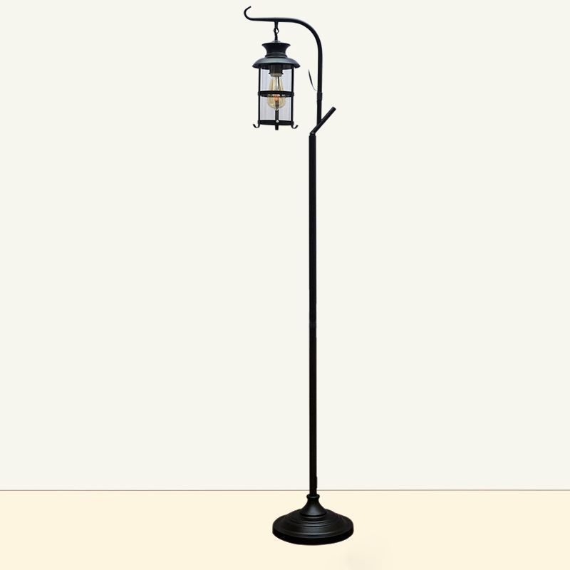 Black Alessio Lantern Floor Lamp