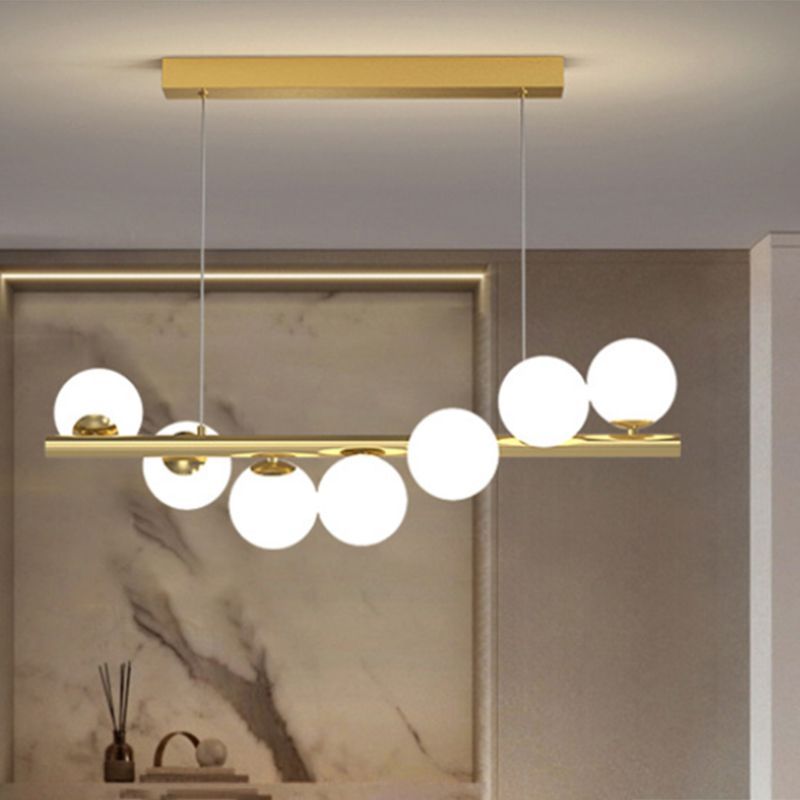 Valentina Nordic LED Pendant Light, Gold finish and glass globes