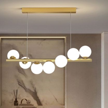 Valentina Nordic LED Pendant Light, Gold finish and glass globes