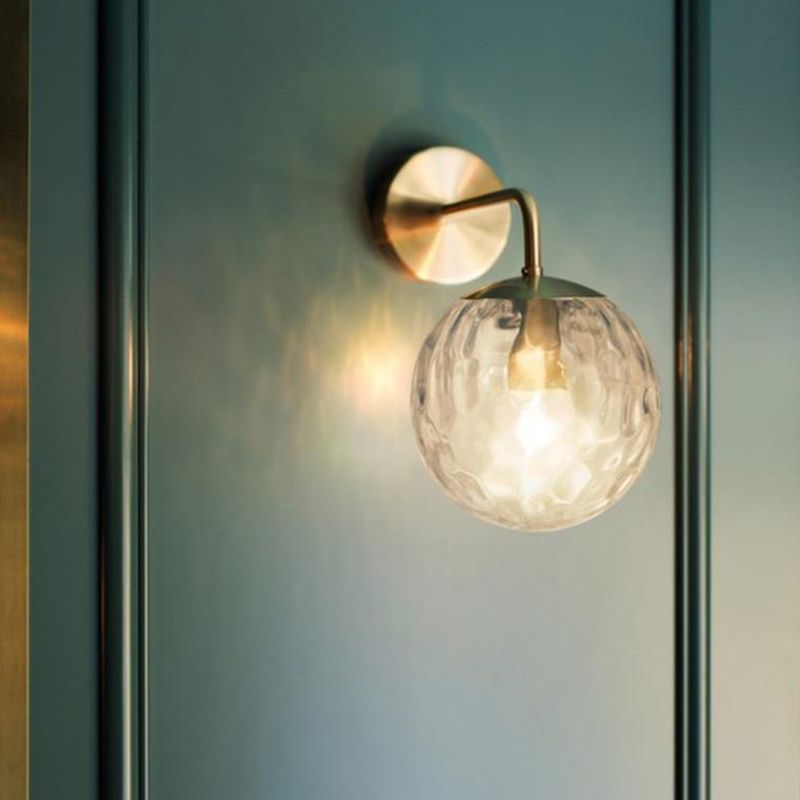 Valentina wall lamp with bubble glass and gold finish