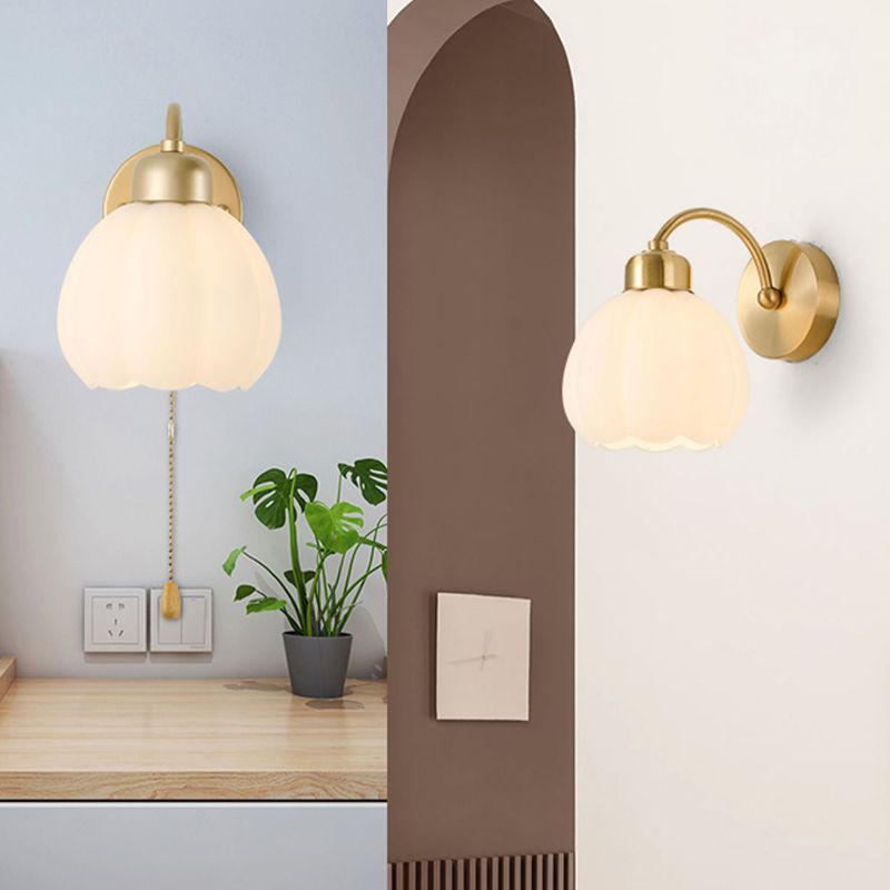 Ivory Lily Nordic wall lamp, bedroom lighting idea