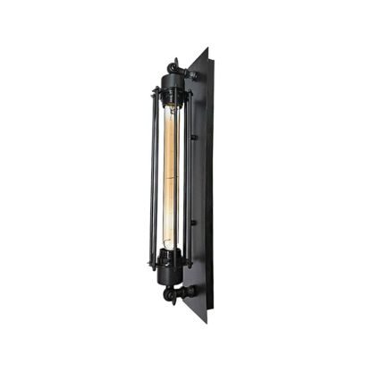 Black Alessio Vintage Cylinder Wall Lamp