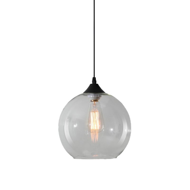 Hailie Clear Glass Globe Pendant Light with Edison Bulb