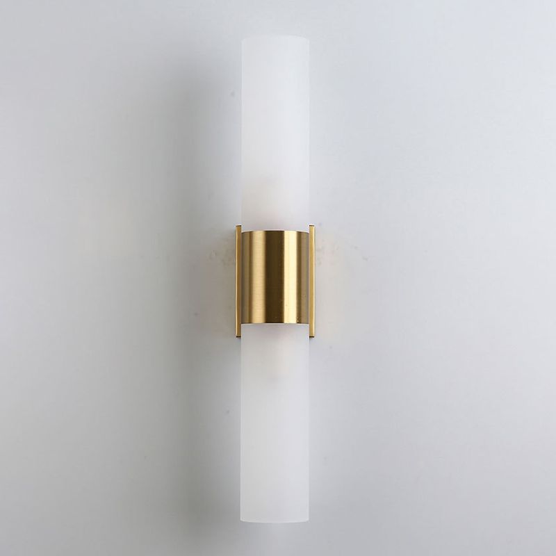 Leigh Modern Wall Lamp with gold metal and frosted glass detail