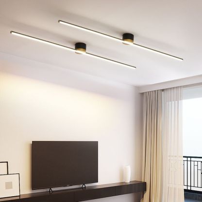Modern edge flush mount ceiling light in living room