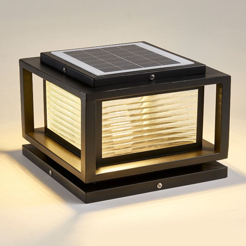 Riley Modern Cube Outdoor Solar Lamp