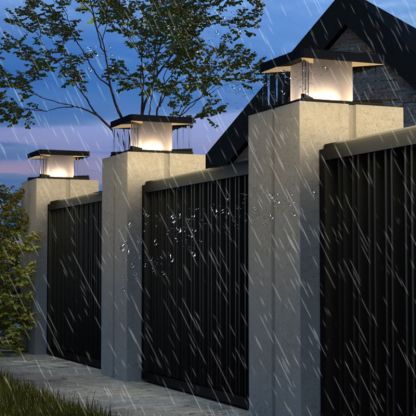 Riley LED Outdoor Pillar Light in rain