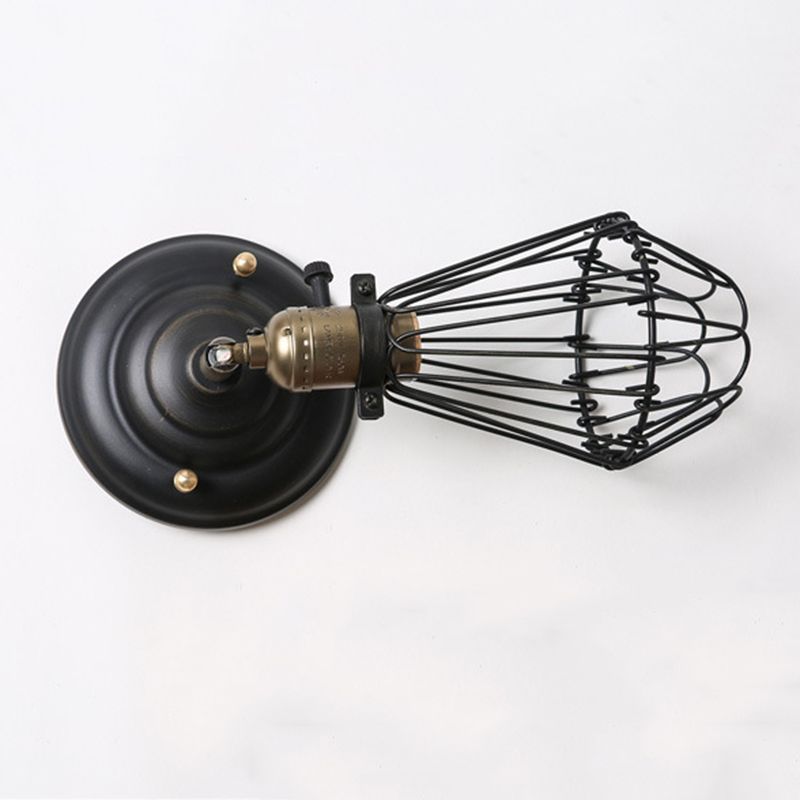 Alessio Industrial Lantern Wall Lamp, rust finish.