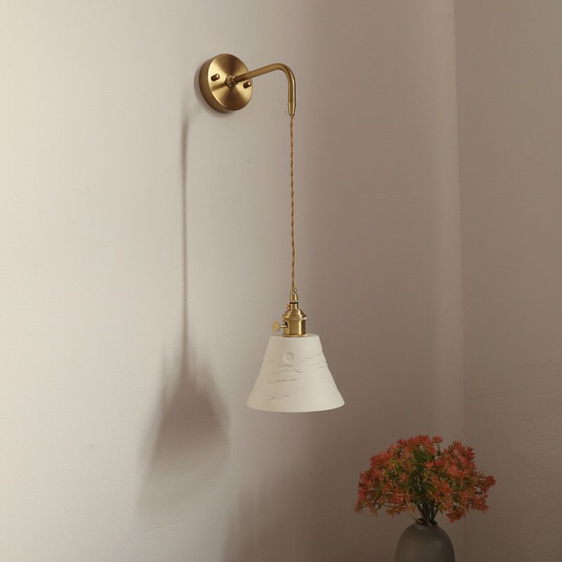 Lottie Modern Cone Wall Lamp in bedroom