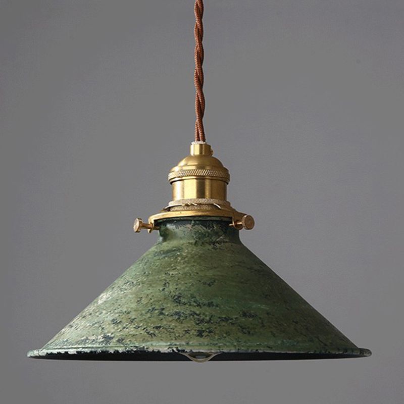 Green Alessio Vintage Pendant Light with Rusty Finish Alessio Aged Rusty Vintage Rustic Finish Pendant Light, 3 Style