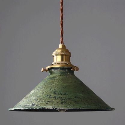 Green Alessio Vintage Pendant Light with Rusty Finish Alessio Aged Rusty Vintage Rustic Finish Pendant Light, 3 Style