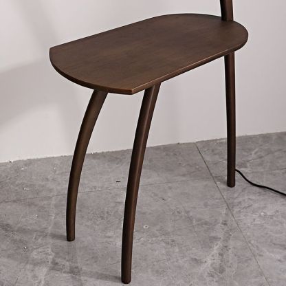 Ozawa Wood Floor Lamp with Table Detail