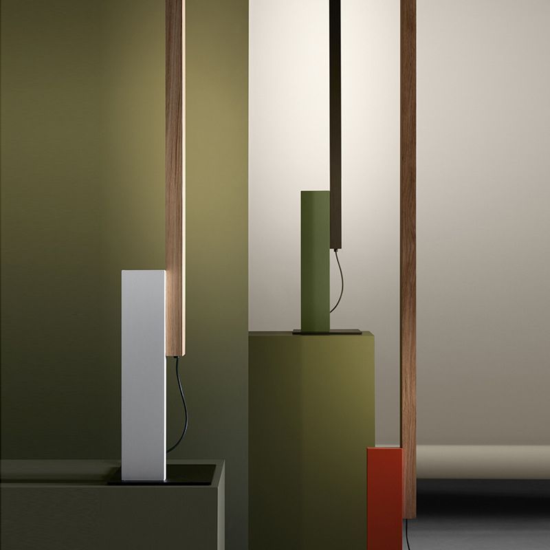 Minimalist Wood and Metal Floor Lamp in Modern Interior