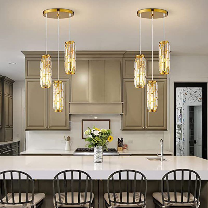 Gold Kristy Cluster Pendant Lights over kitchen island