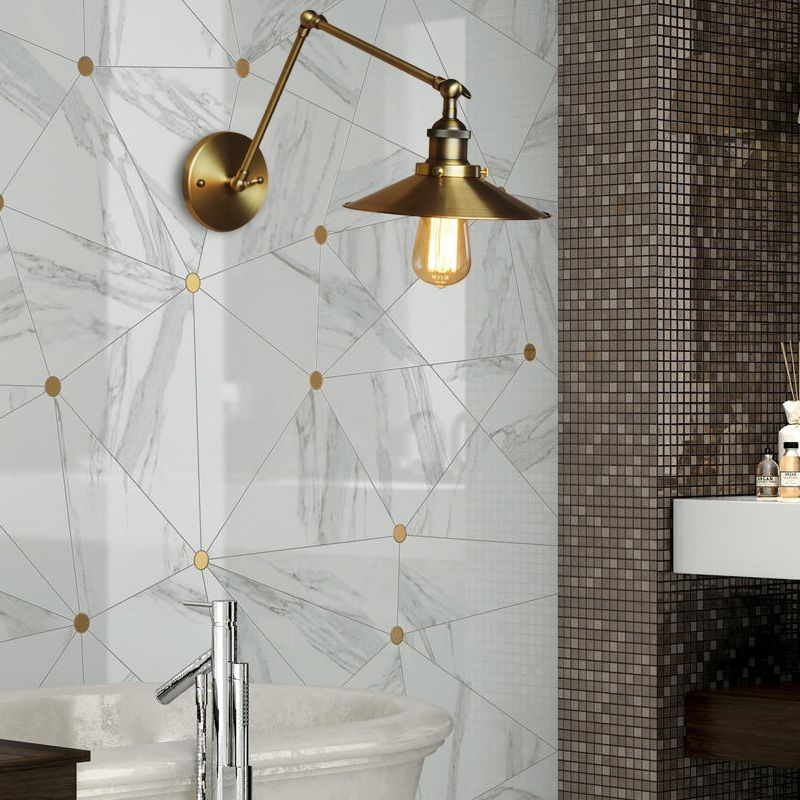 Brass Alessio Adjustable Wall Lamp in Bathroom