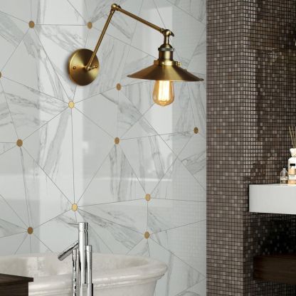 Brass Alessio Adjustable Wall Lamp in Bathroom