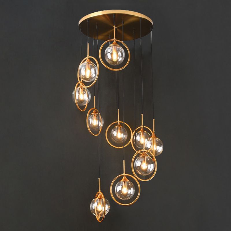 Modern Hailie chandelier with glass ball shades