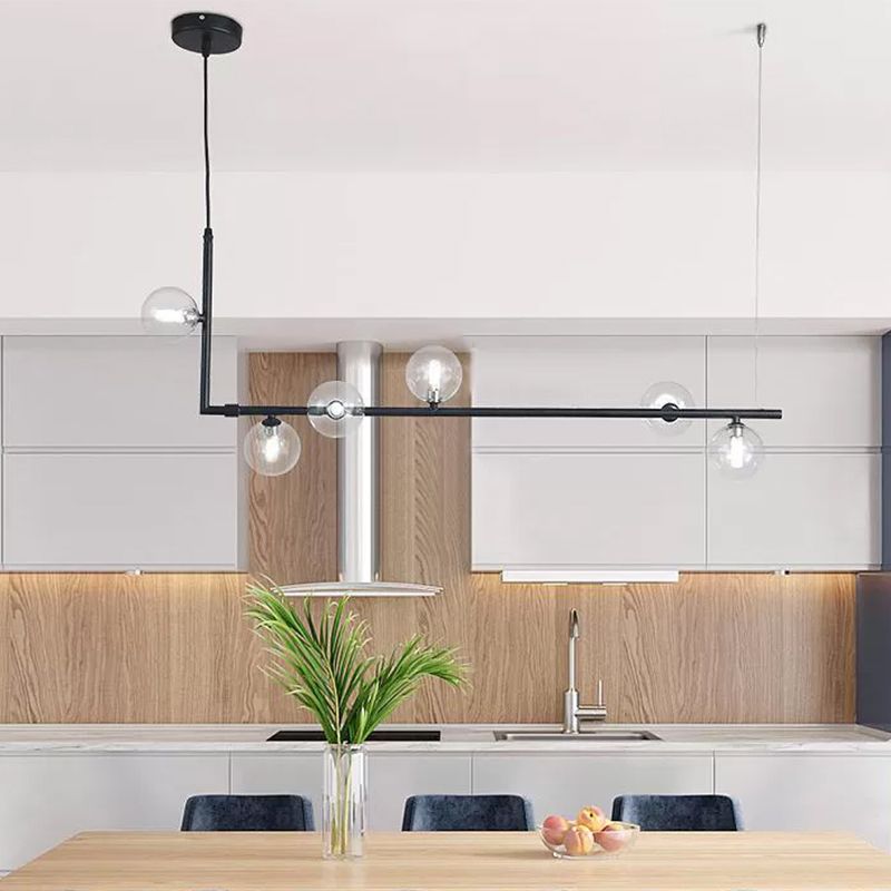 Valentina Linear Pendant Light over modern kitchen island