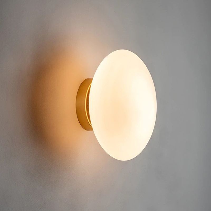 Valentina Wall Lamp - Gold Base & White Glass, Modern Lighting