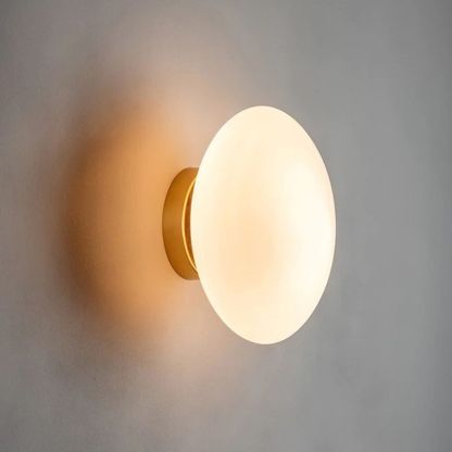 Valentina Wall Lamp - Gold Base & White Glass, Modern Lighting
