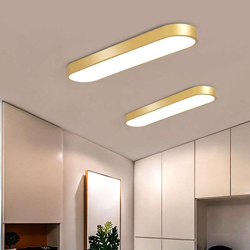 Gold Quinn Oval LED Ceiling Lights in Bedroom