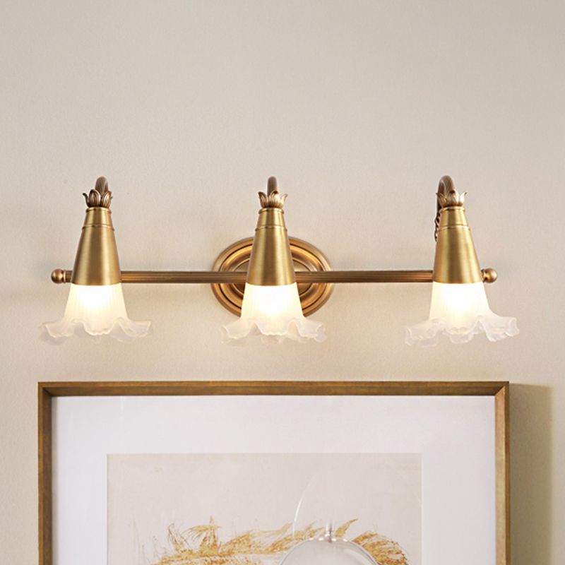 Félicie Nordic Wall Lamp - Gold floral glass light fixture