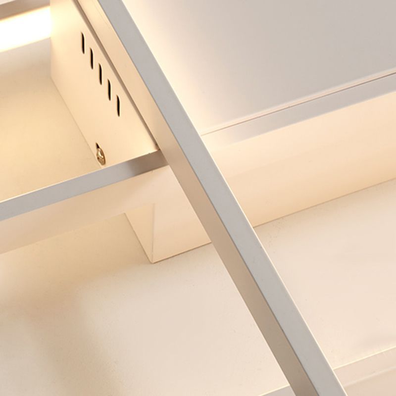 Close-up of white Bouvet rectangular LED ceiling light.