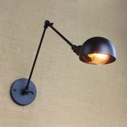Brady Adjustable Wall Lamp - Black Metal Bedroom Lighting