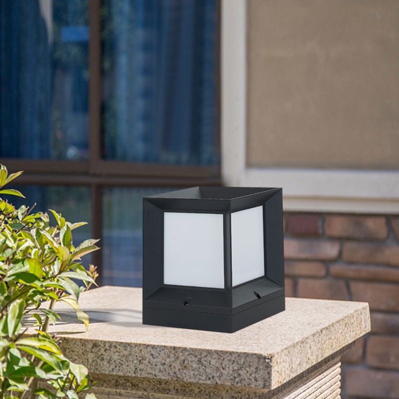 Riley Modern Simple Rectangle Metal Outdoor Floor Lamp