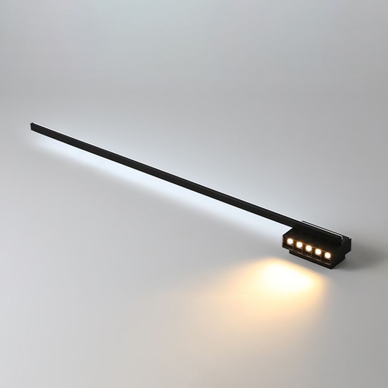 Black Edge minimalist LED vanity light for bathroom. Modern metal wall lamp.