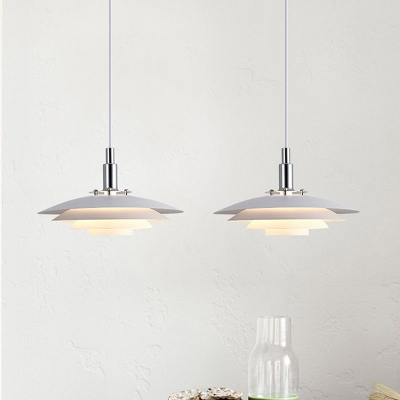 Modern white metal pendant lights, dining room lighting